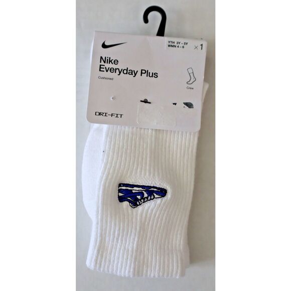 Nike FQ0326-100 Youth Sz 3Y-5Y WMNs 4-6 White Everyday Plus Cushioned Crew Socks - Picture 1 of 8